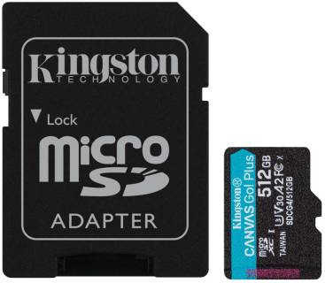 Флеш-карта Kingston 512GB microSDXC сlass 10 UHS-I U3 V30 A2 Canvas Go SDCG4/512GB