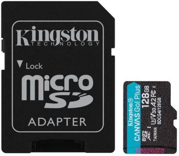 Флеш-карта Kingston 128GB microSDXC сlass 10 UHS-I U3 V30 A2 Canvas Go SDCG4/128GB