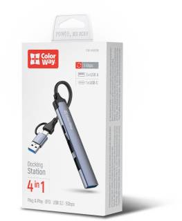 Разветвитель ColorWay USB-A/USB-C 4-in-1 USB2.0х2/USB3.0/USB-C2.0 CW-HUB06