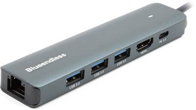 Разветвитель Blueendless USB-C 6-in-1 3xUSB 3.0 + HDMI + RJ45 + USB-C PD100 CA913909