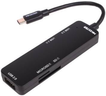 Разветвитель Maxxter USB-C to 1xUSB 3.0 + 2xUSB 2.0 + SD/TF HU3C-3PTF-01