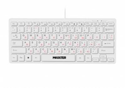Клавиатура Maxxter KBM-C01W-UA USB UA White