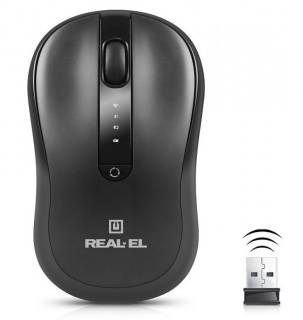 Мышка REAL-EL RM-450W Wireless/Bluetooth Black/Gray EL123200046