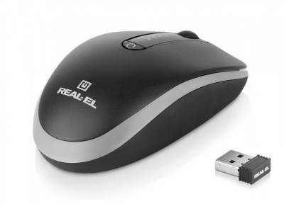 Мышка REAL-EL RM-455W Wireless/Bluetooth Black/Gray EL123200047