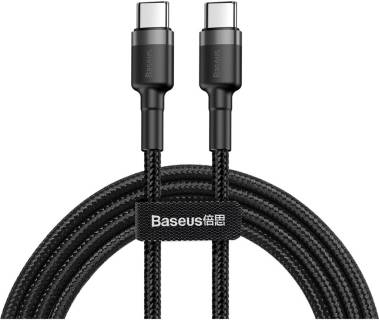 Кабель Baseus USB-C to USB-C 1.0m 3A 60W Cafule Black CATKLF-GG1