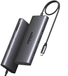 Разветвитель Ugreen USB-C 2xHDMI 8K30Hz/4K60Hz + 3xUSB 3.2 + 2xUSB-C 3 15534