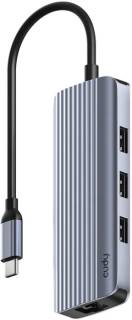 Разветвитель Cudy USB-C 6-in-1 1xHDMI 4K + 1xUSB-C + 1xUSB 3.0 5Gbps UH606