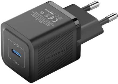 Зарядка Vention 1xUSB-C PD20W GaN + cable USB-C to USB-C black TZ-FEPB0-EU-01
