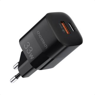 Зарядка Choetech GaN USB-A/USB-C 33W QC3.0/PD/PPS PD5006-EU-BK