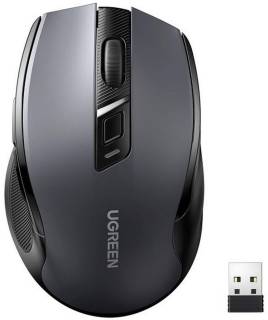 Мышка Ugreen MU006 Ergonomic Wireless Gray/Black 15063