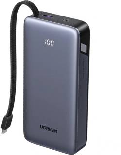 Павербанк Ugreen 20000mAh 45W with Built-in Cable 55988B