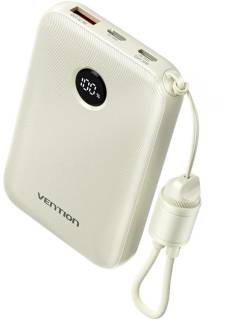 Павербанк Vention 10000mAh 22,5W Fast Charging, USB-A, 2xUSB-C Beige FKAN0-C