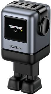 Зарядка Ugreen 1xUSB + 3xUSB-C GaN 100W Robot X688 gray 45515B