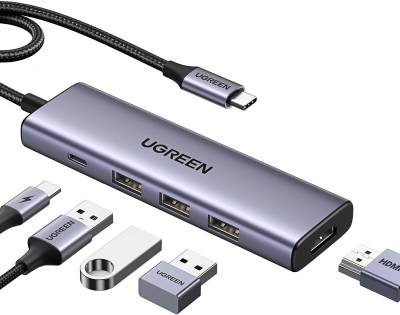 Разветвитель Ugreen Dock CM511 5in1 USB3.1 Type-C --> HDMI 60Hz/3xUSB- 15597