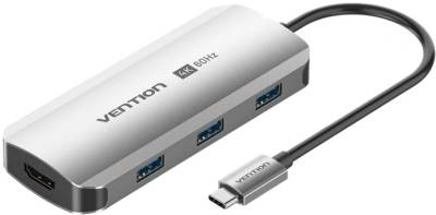 Разветвитель Vention USB 3.1 Type-C to HDMI 4K60Hz/USB 3.0x3/PD 100W 5- TQDHB