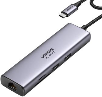 Разветвитель Ugreen USB-C 7-in-1 2xUSB 3.0 + HDMI 4K60Hz + RJ45 + SD/T 90568