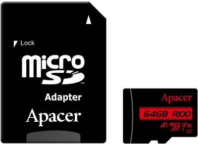 Флеш-карта Apacer 64GB microSD class 10 UHS-I V10 A1 AP64GMCSX10UB-R