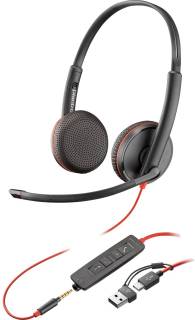 Наушники Poly BlackWire C3225 USB-C HS Stereo +3.5mm Plug +USB-C 8X229A6