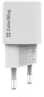 Зарядка ColorWay GaN PD Port USB PPS (Type-C PD + USB QC3.0) (33W) CW-CHS043PD-WT