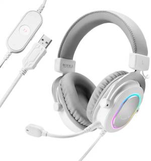 Наушники Fifine H6 RGB 7.1 White H6W