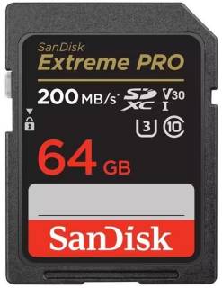 Флеш-карта SanDisk 64GB SD class 10 UHS-I U3 V30 Extreme PRO SDSDXXU-064G-GN4IN
