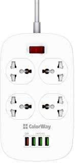 Фильтр ColorWay 4 розетки/4USB White 1.8м (1QC3.0 + 3 AUTO ID) CW-CHU44QW