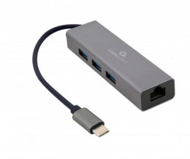 Разветвитель CABLEXPERT Type-С to Gigabit Ethernet, 3 Ports USB 3.1 Gen1 ( A-CMU3-LAN-01
