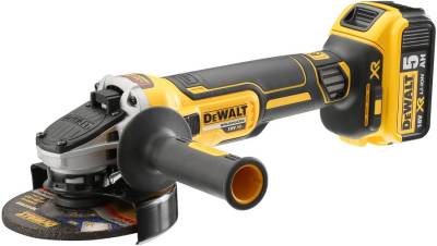 Болгарка DeWALT 18В XR Li-lon, 2x5Ah, 125 мм, 9000 об/хв DCG405P2