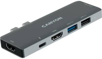 Разветвитель Canyon 1*Type C PD100W+2*HDMI+1*USB3.0+1*USB2.0+1*SD+1*TF CNS-TDS05B
