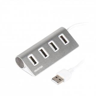Разветвитель Maxxter USB 2.0 Type-A 4 ports silver HU2A-4P-01