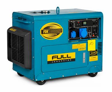 Генератор Full дизельний FDK10000SC, 230V, 50Hz, 7.5kW, 30 л, 2л/