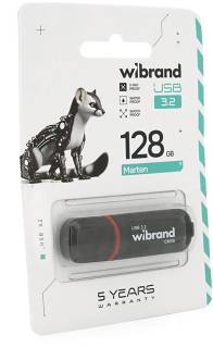Флешка Wibrand 128GB Marten Black USB 3.2 Gen 1 (USB 3.0) WI3.2/MA128P10B