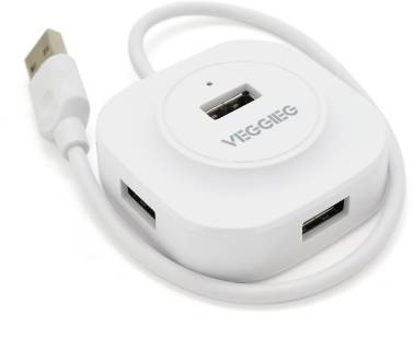 Разветвитель Veggieg USB 2.0 to 4xUSB 0.3m white V-U2407