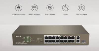 Коммутатор TENDA TEF1118P-16-150W