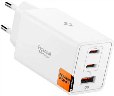 Зарядка SPIGEN 2xUSB-C PD + 1xUSB 67W white ACH08710