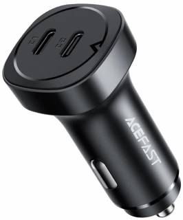 Зарядка ACEFAST 2xUSB-C 72W car adapter metal 6974316280361