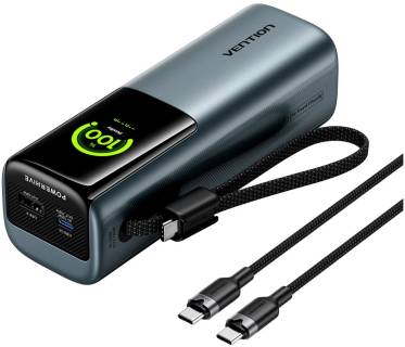 Павербанк Vention 27000 mAh 200W Gray TFT Display Type FKGH0
