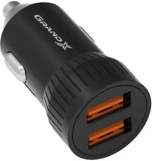 Зарядка Grand-X 1xUSB 2.4A car adapter black CH-20B