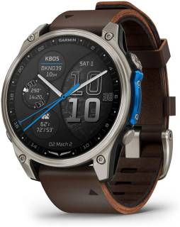 Часы Garmin D2 Mach 2, 47mm, Saph, Bare Ti/Blk w/LthrBd, GPS 010-02904-31