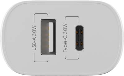 Зарядка Globex 1xUSB + 1xUSB-C 30W FastPower white 30WAC