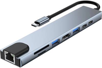 Разветвитель Dynamode USB-C 8-in-1 HDMI 4K30Hz + 1xRJ45 + 1xUSB 3.0 + 1x BYL-2017L
