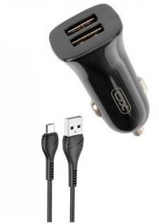 Зарядка XO TZ10 2.4A/2 USB + Micro USB Black XO-TZ10-MC-BK