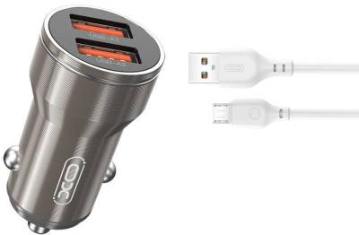 Зарядка XO CC48 2.4A/2 USB + microUSB Grey XO-CC48m-GR