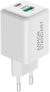 Зарядка Armorstandart AR372 45W GaN Type-C + USB White ARM77550