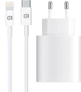 Зарядка Armorstandart AMHJ83 20W USB-C White + cable USB-C to Lightning ARM77724