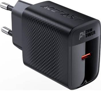 Зарядка ACEFAST USB-C 20W + Type-C cable A82 Fast Charger Black 6974316280057
