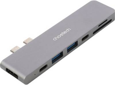 Разветвитель Choetech Dock-Station USB-C 7-in-1 (HDMI/картридер/USB-A/US HUB-M14-GY-V2
