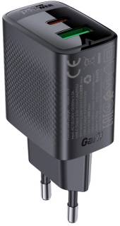 Зарядка ACEFAST A78 1xUSB-C PD20W + 1xUSB-A GaN Black 6974316283256