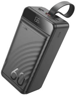 Павербанк HOCO 60000mAh Element PD/20W, QC/22.5W, LED Lamp, Black J123C / 714736