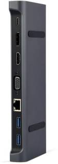 Разветвитель CABLEXPERT USB-C 9-in-1 (USB-hub + HDMI/VGA/PD/CR/LAN/3.5mm) A-CM-COMBO9-02